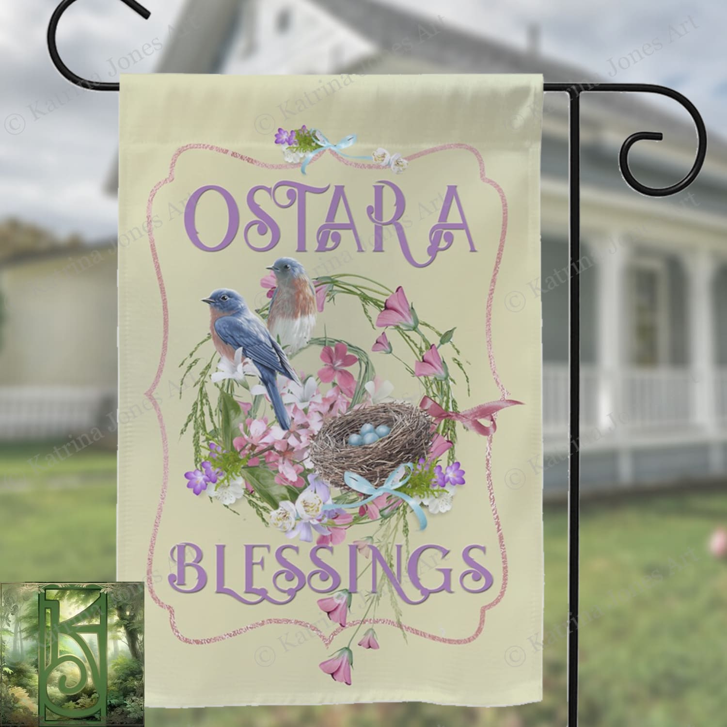 Ostara Garden Flag - Wicca Witch Pagan Decoration For Spring Equinox