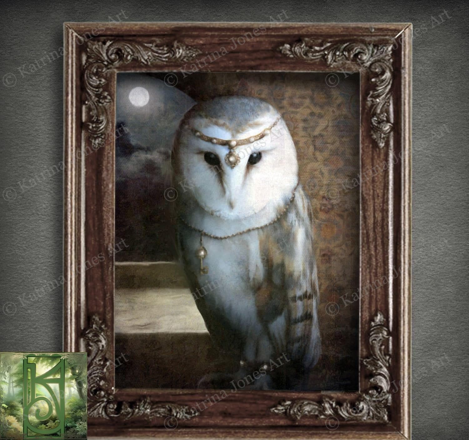 Owl Art Mythic Fantasy Painting Print Dark Acadamia