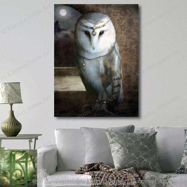 Owl Art Mythic Fantasy Painting Print Dark Acadamia