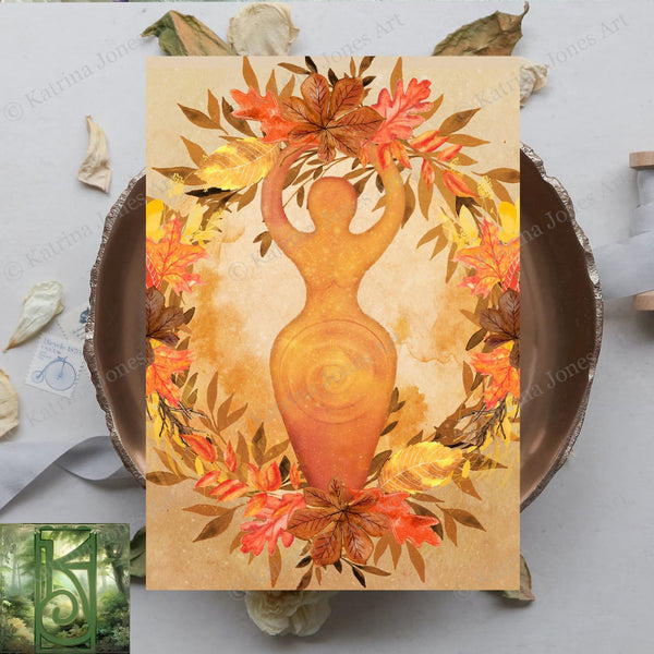 Pagan Goddess Blank Greeting Card Samhain Fall Witch Wicca Sabbat Stationary Sets Notecards