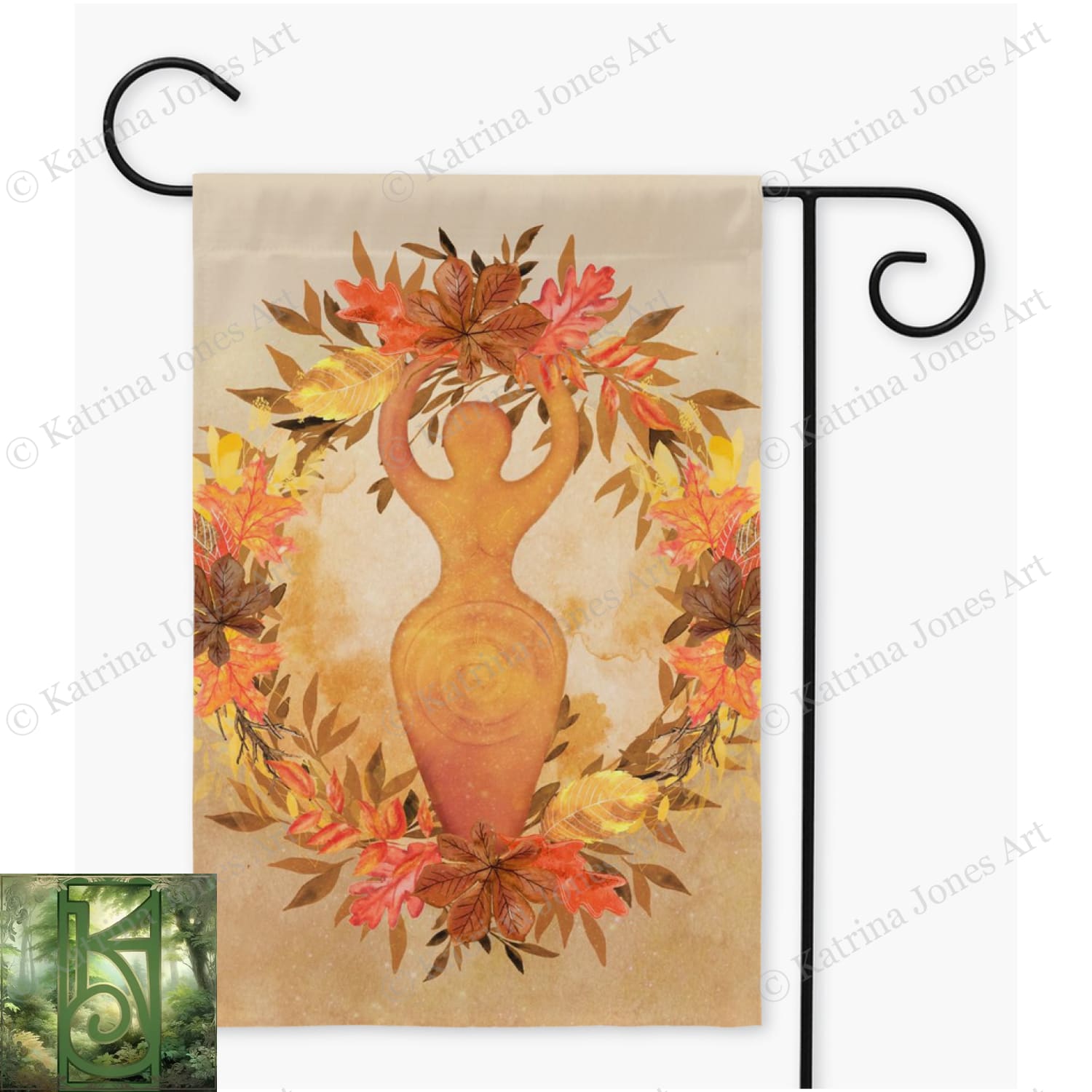 Pagan Goddess Fall Garden Flag - Autumn Decor For Samhain Single / 12X18 Inch