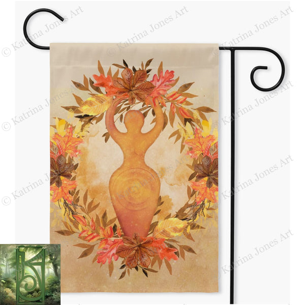 Pagan Goddess Fall Garden Flag - Autumn Decor For Samhain Single / 18.325X27 Inch