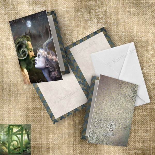 Pagan Greeting Card Horned Gods Art Wedding Wicca Handfasting Pagain Notecards