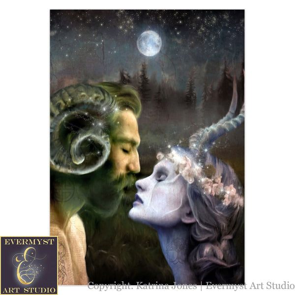 Pagan Greeting Card Horned Gods Art Wedding Wicca Handfasting Pagain Notecards 1