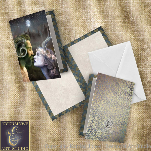 Pagan Greeting Card Horned Gods Art Wedding Wicca Handfasting Pagain Notecards