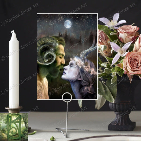 Pagan Greeting Card Horned Gods Art Wedding Wicca Handfasting Pagain Notecards