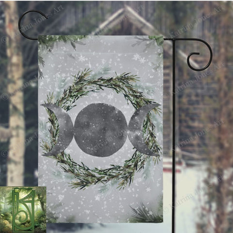 Pagan Winter Solstice Flag - Wicca Witch Garden Decor