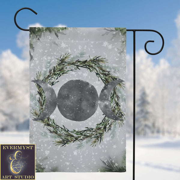 Pagan Winter Solstice Flag - Wicca Witch Garden Decor