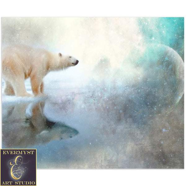 Polar Bear Art Canvas Painting Fantasy Decor Totem Animal Winter Season