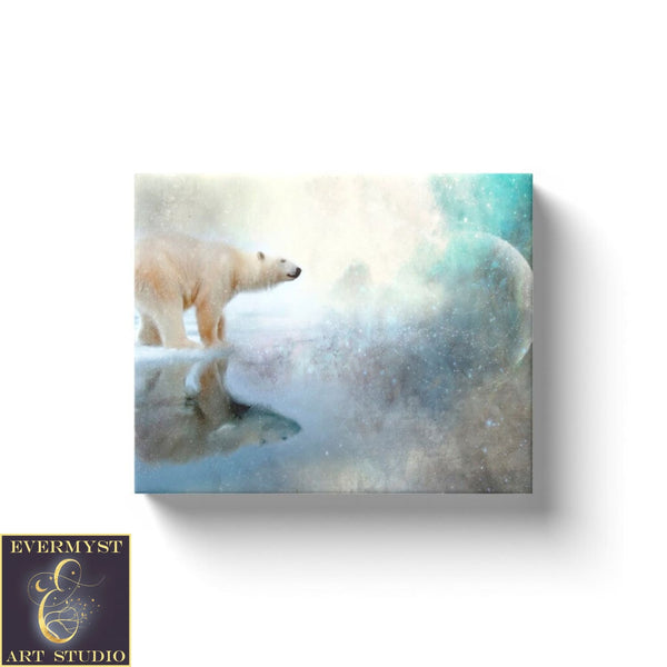 Polar Bear Art Canvas Painting Fantasy Decor Totem Animal Winter Season