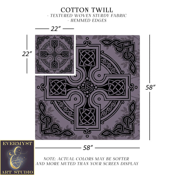 Purple Celtic Altar Tarot Cloth With Highland Nature Knotwork Square