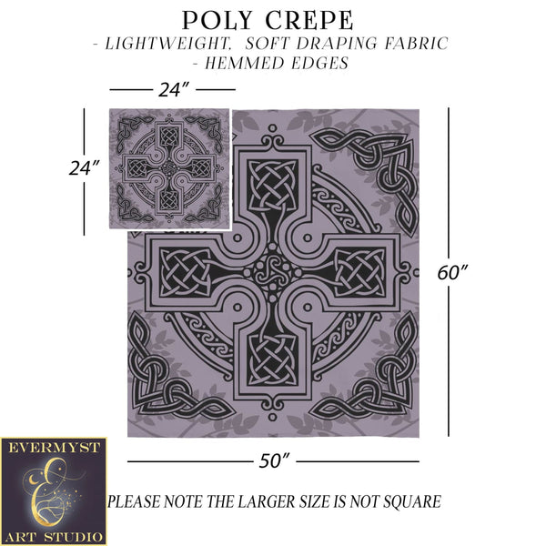 Purple Celtic Altar Tarot Cloth With Highland Nature Knotwork Square