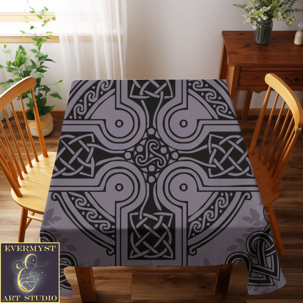 Purple Celtic Altar Tarot Cloth With Highland Nature Knotwork Square