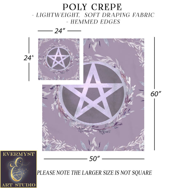 Purple Pentacle Altar Cloth Wicca Pagan Witch Ritual Tarot Square