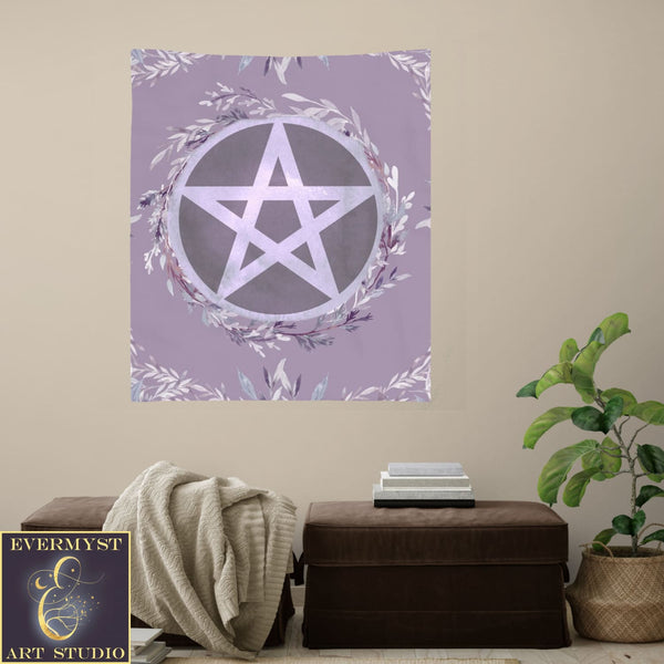 Purple Pentacle Altar Cloth Wicca Pagan Witch Ritual Tarot Square