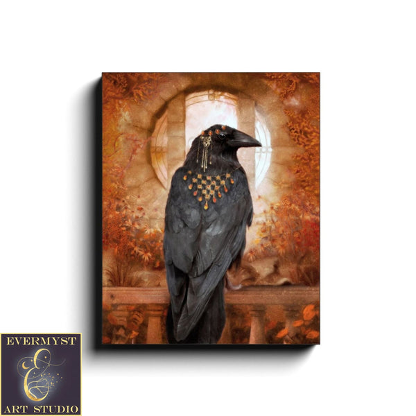 Raven Painting Art Print Fantasy Wall Decor Samhain