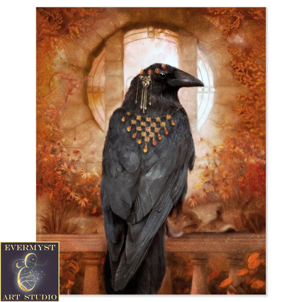 Raven Painting Art Print Fantasy Wall Decor Samhain