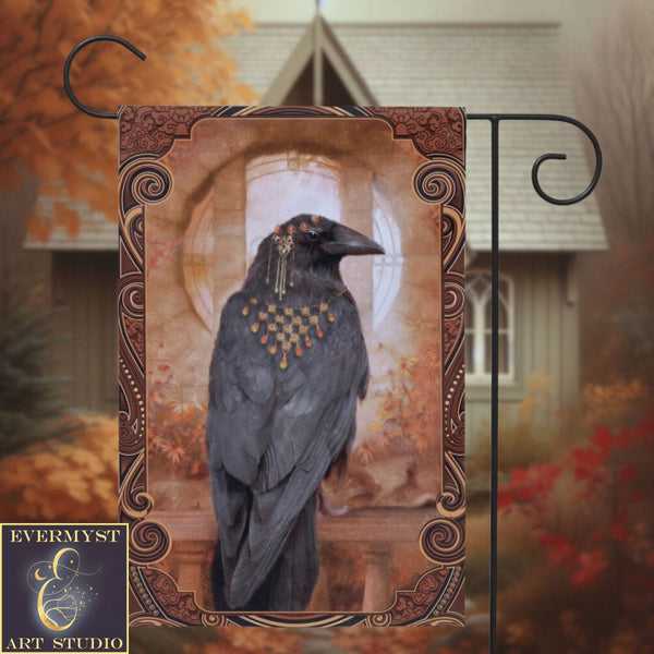 Raven Garden Flag - Witchy Autumn Decoration