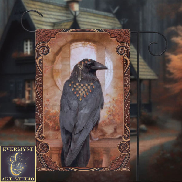 Raven Garden Flag - Witchy Autumn Decoration