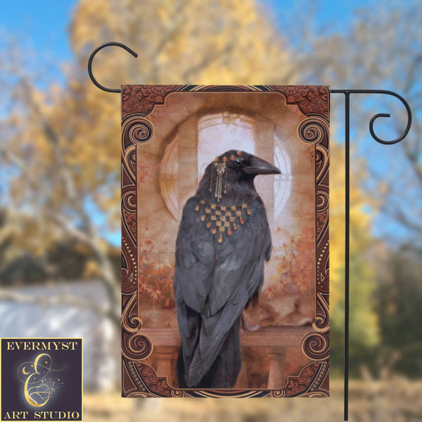 Raven Garden Flag - Witchy Autumn Decoration