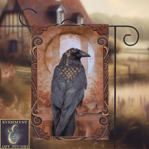 Raven Garden Flag - Witchy Autumn Decoration