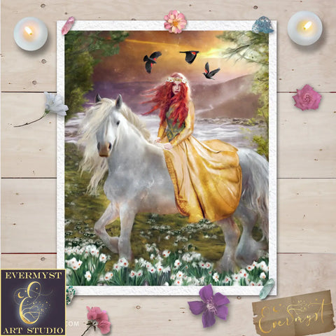 Rhiannon Goddess Fine Art Print Giclee - Limited Signed Collectors Edition Soft Matte Finish