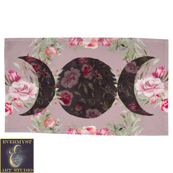 Rose Triple Moon Altar Cloth Wicca Witch Flower Tarot Rec