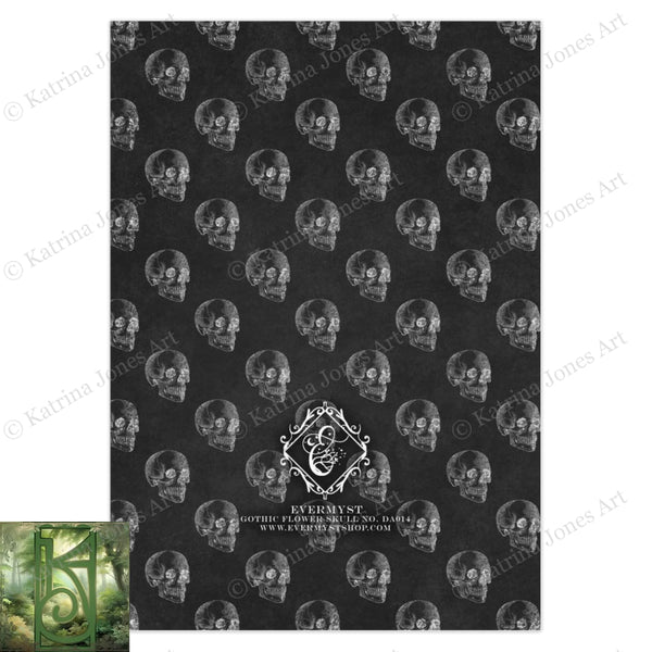 Samhain Card Halloween Gothic Greeting Skull Spooky Season