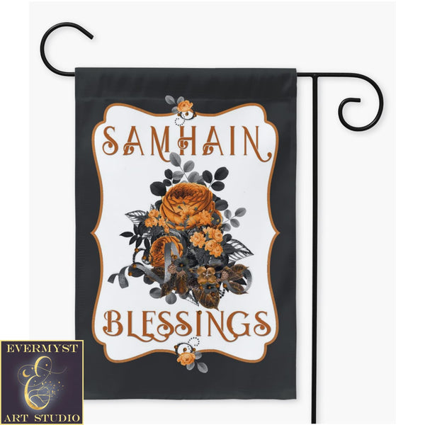 Samhain Garden Flag - Witch Wicca Pagan Fall Autumn Equinox Decor