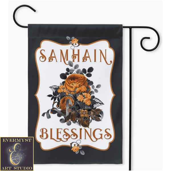 Samhain Garden Flag - Witch Wicca Pagan Fall Autumn Equinox Decor