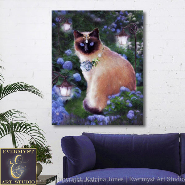 Siamese Cat Art Print - Fantasy Painting For Decor