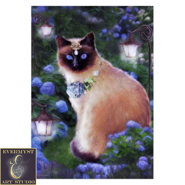 Siamese Cat Greeting Card, Cat Art Greeting Card, Cat Lover Card, Fur Mom Card