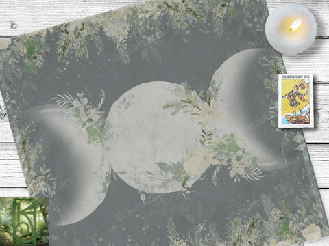 Altar Cloth Tarot Winter Solstice Triple Moon 22X22 Inch Twill Square