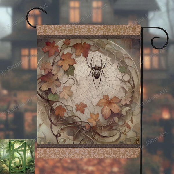 a spider sits on a glass plate with leaves on it