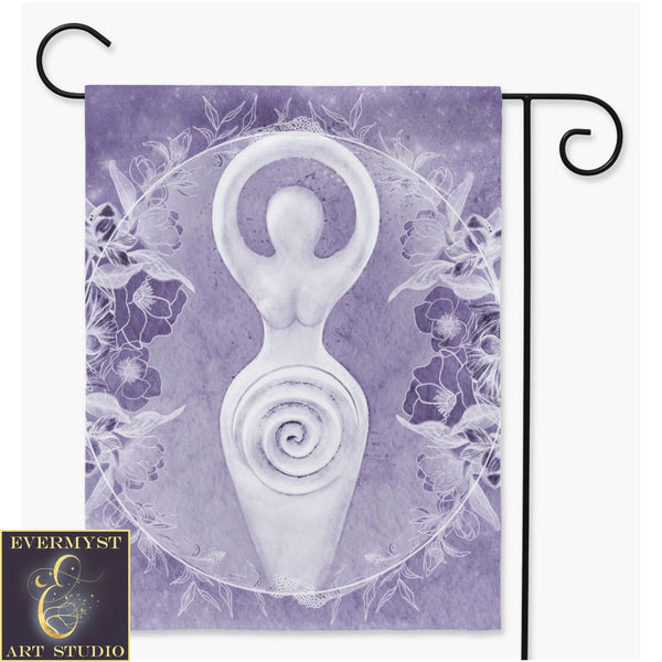 Spiral Goddess Garden Flag - Divine Feminine Wicca Decor