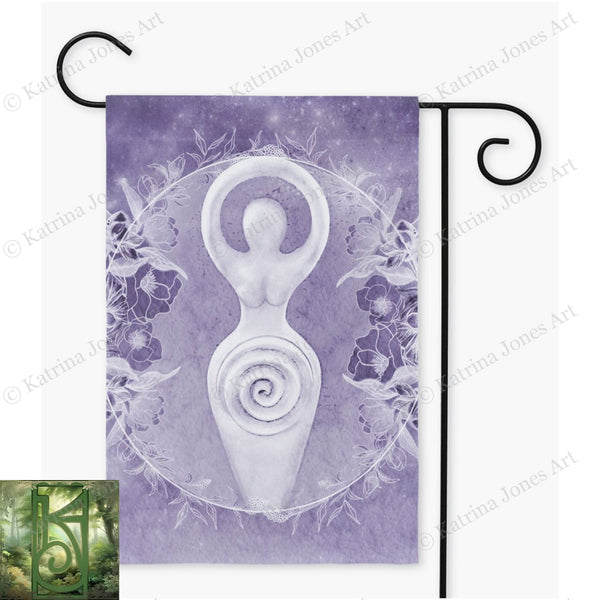 Spiral Goddess Garden Flag - Divine Feminine Wicca Decor