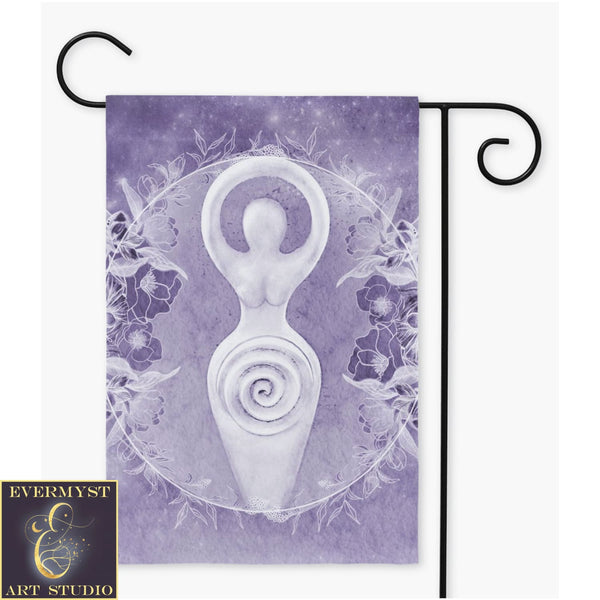 Spiral Goddess Garden Flag - Divine Feminine Wicca Decor