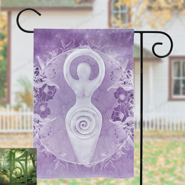 Spiral Goddess Garden Flag - Divine Feminine Wicca Decor