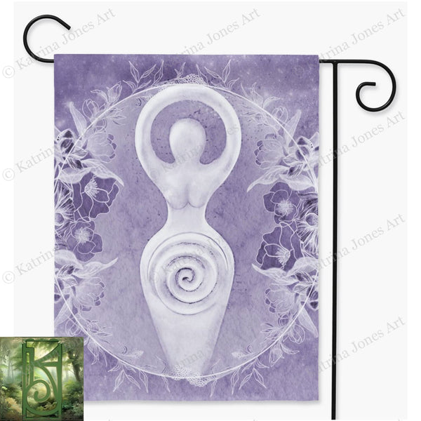 Spiral Goddess Garden Flag - Divine Feminine Wicca Decor