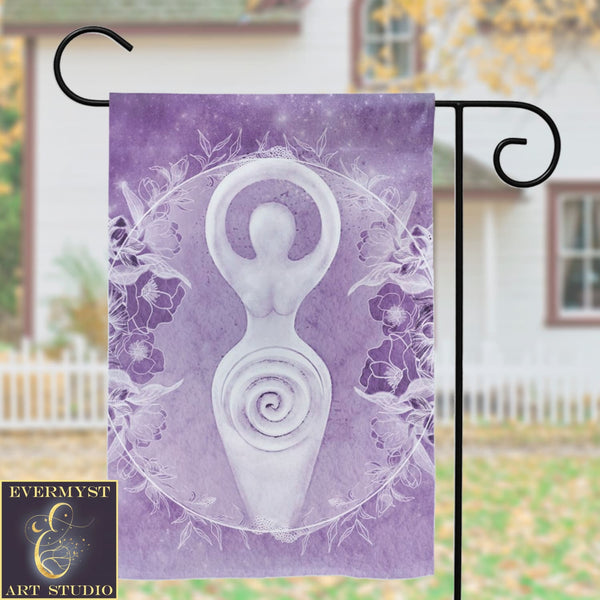 Spiral Goddess Garden Flag - Divine Feminine Wicca Decor