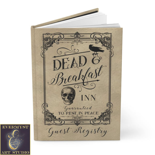 Spooky Hardcover Journal - Dead And Breakfast Halloween Inn Guest House Blank Book