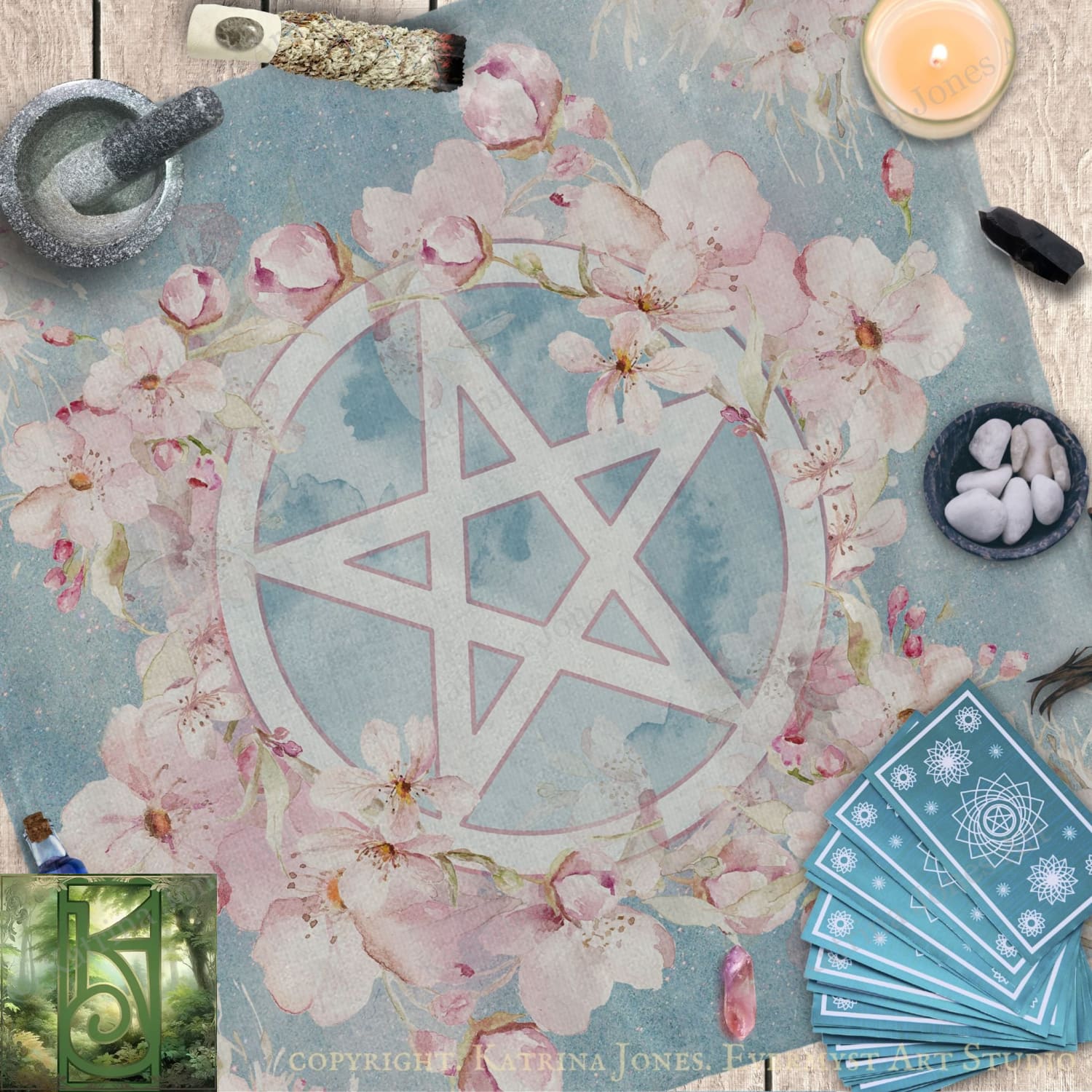 a picture of a pentagram surrounded by other items