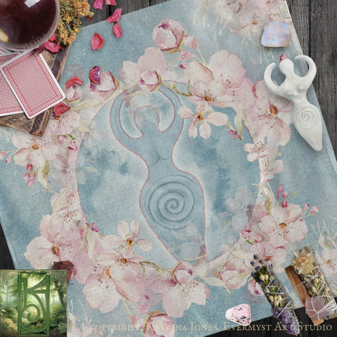 a painting of a woman surrounded by flowers