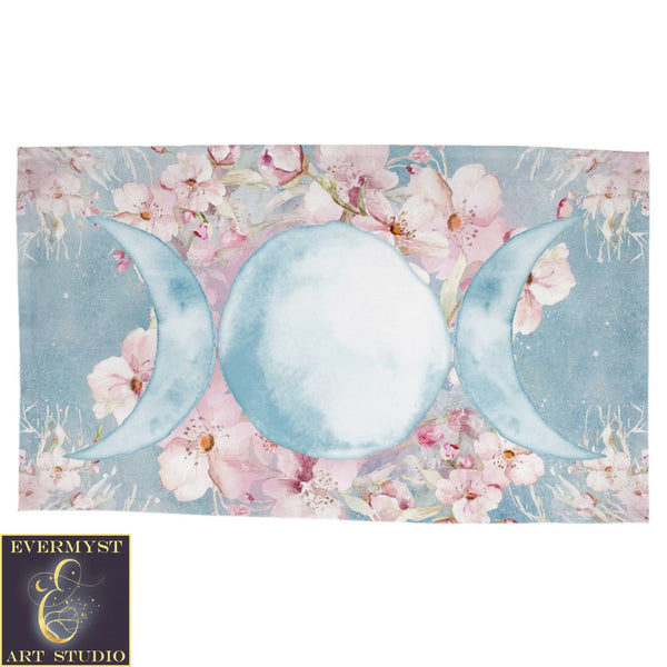 Spring Blossom Triple Moon Altar Cloth Flower Tarot Rec