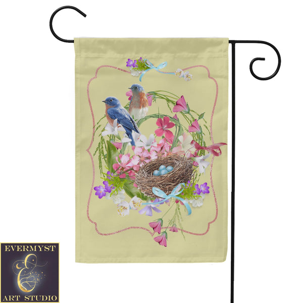 Spring Garden Flag Ostara Flowers Birds Yard Banner Sign