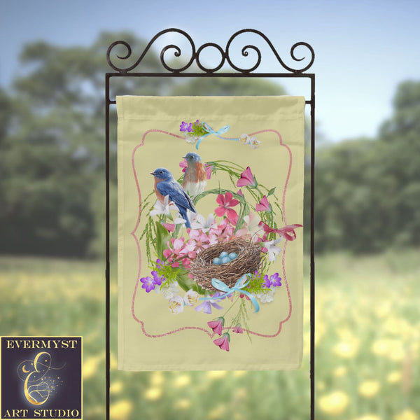 Spring Garden Flag Ostara Flowers Birds Yard Banner Sign