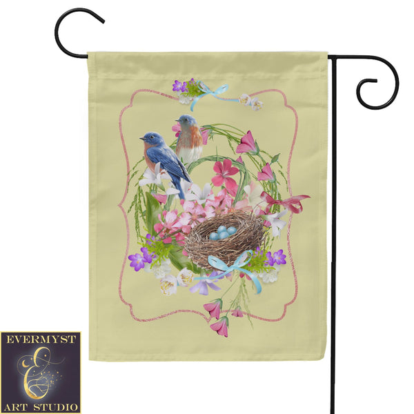 Spring Garden Flag Ostara Flowers Birds Yard Banner Sign