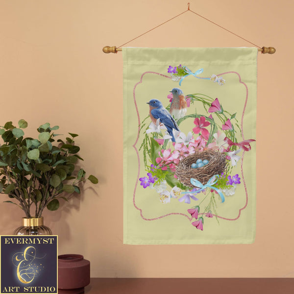 Spring Garden Flag Ostara Flowers Birds Yard Banner Sign