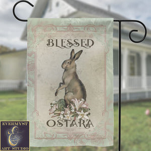 Spring Garden Flag - Rabbit Hare Decor Pagan Wicca Outdoor Decoration