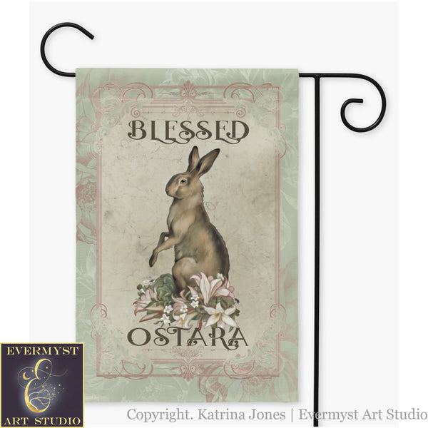 Spring Garden Flag - Rabbit Hare Decor Pagan Wicca Outdoor Decoration Single / 12X18 Inch